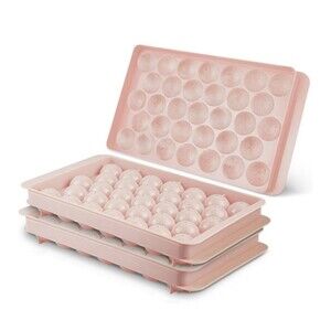 2pcs Ice Ball Maker Mold Mini Round Ice Cube Tray Reuseable With Lid NEW!!